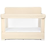 Baby Delight Lunaire Full Size Crib | Breathable Mesh Baby Crib | Tool-Free Assembly Baby Bed | 100% GOTS Certified Organic Cotton Fabric | Organic Oat