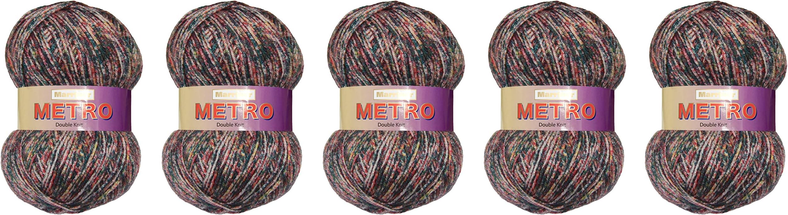 Marriner Metro Double Knit 100g | Double Knit Knitting/Crochet Yarn | 100% Acrylic (Safari, 5 Ball Pack)