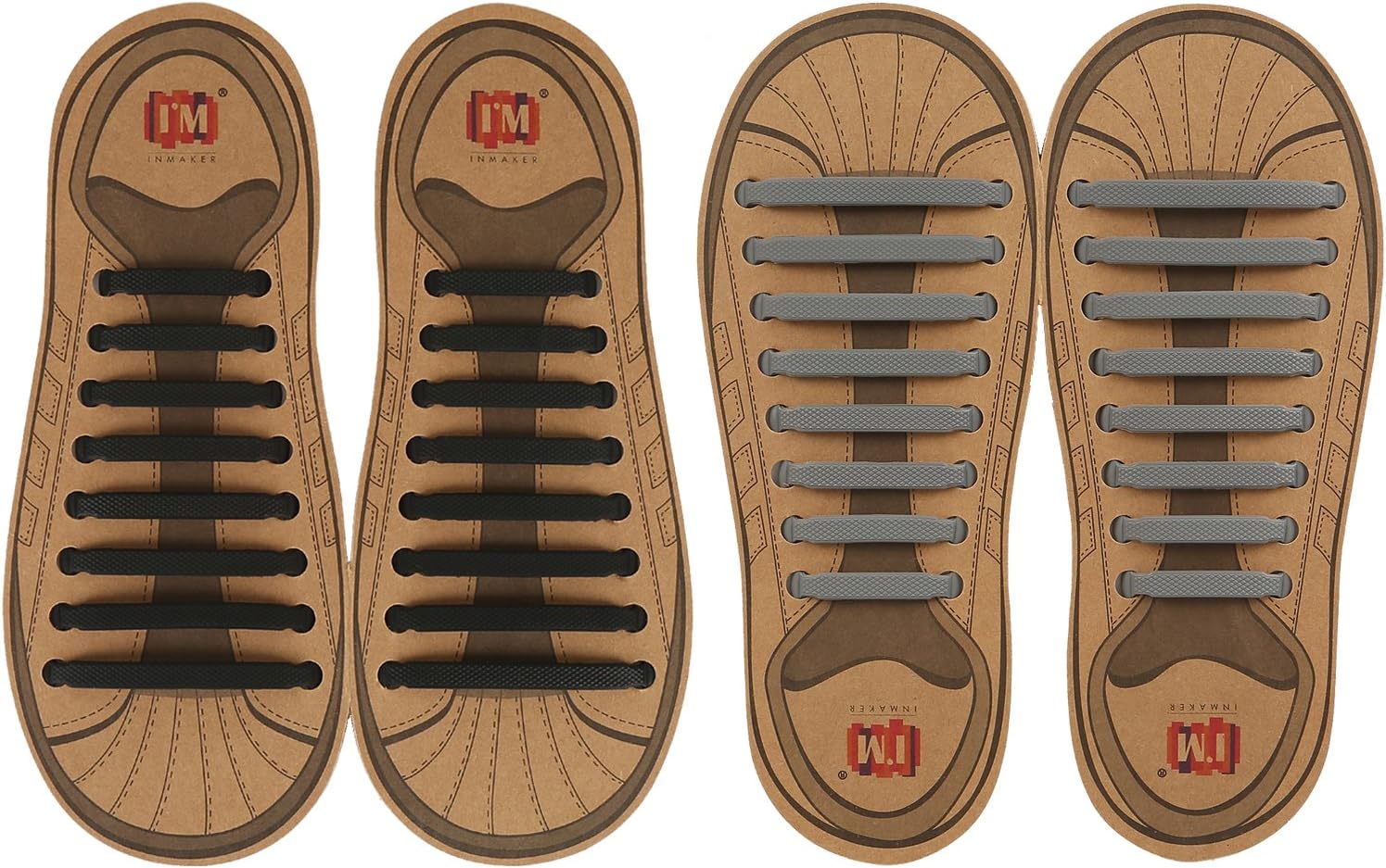 INMAKERNo Tie Shoelaces, Pack of 2, Elastic Shoe Laces for Kids and Adults