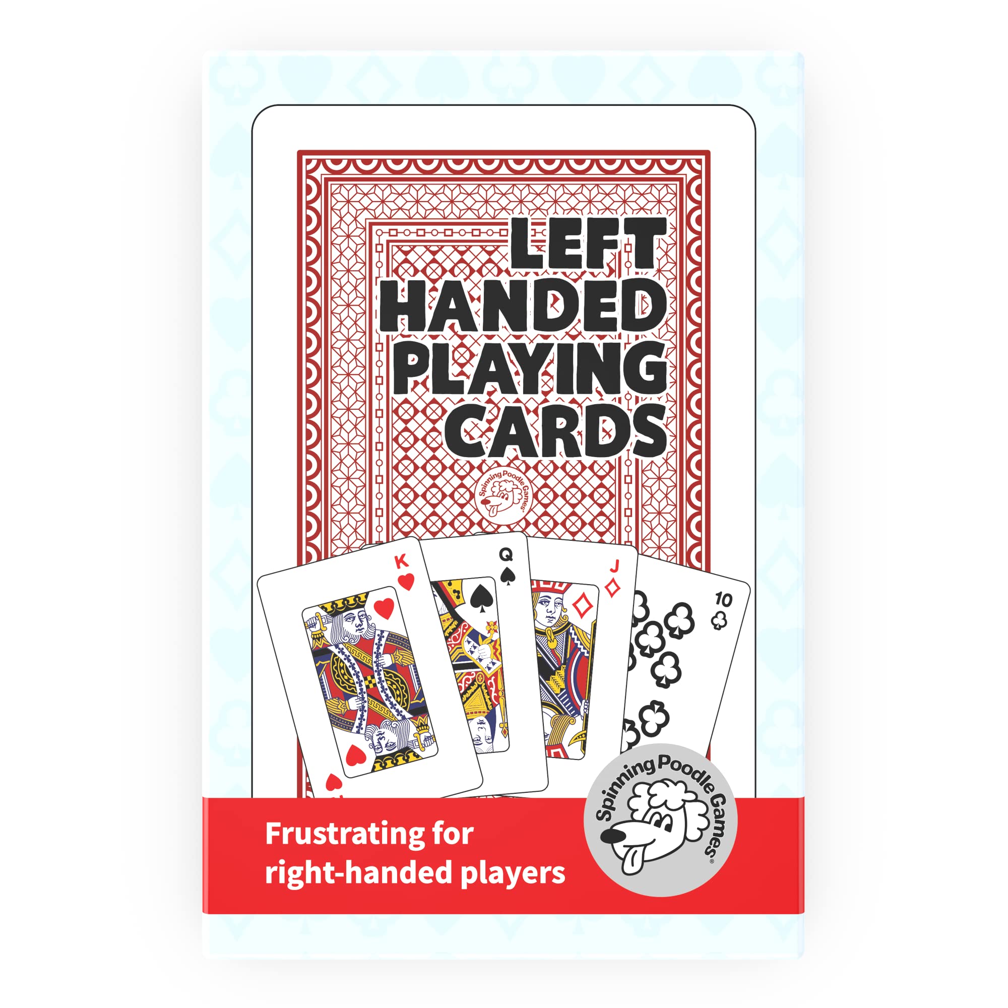 Spinning Poodle Games Left Handed Playing Cards - The Perfect Left-Handed Gift for Left-Handed People!