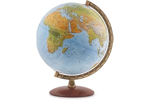 Waypoint Geographic Lugano Globe, 12" Illuminated Blue Ocean-Style Globe, Up-to-Date Globe, Reference Globe, Decorative World Globe For Home and Office Decor