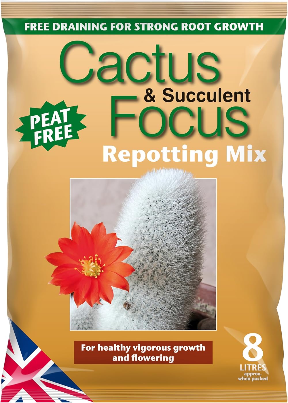 Growth Technology Cactus Focus Repotting Mix 8L for Cacti & Succulents