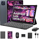 Zenva The World's First Android 16 Tablet,11 Inch Tablet with Pen and Keyboard Kits,Gemeni AI Android Tablets,24GB RAM 128GB ROM /2TB TF,T7250 CPU, 8000mAh Fast Charging, Widevine L1-4 Year Warranty