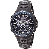 SEIKO SSG010 Watch for Men - Coutura Collection - Radio Sync Solar Chronograph, Two-Tone Stainless Steel Case & Bracelet, Bla