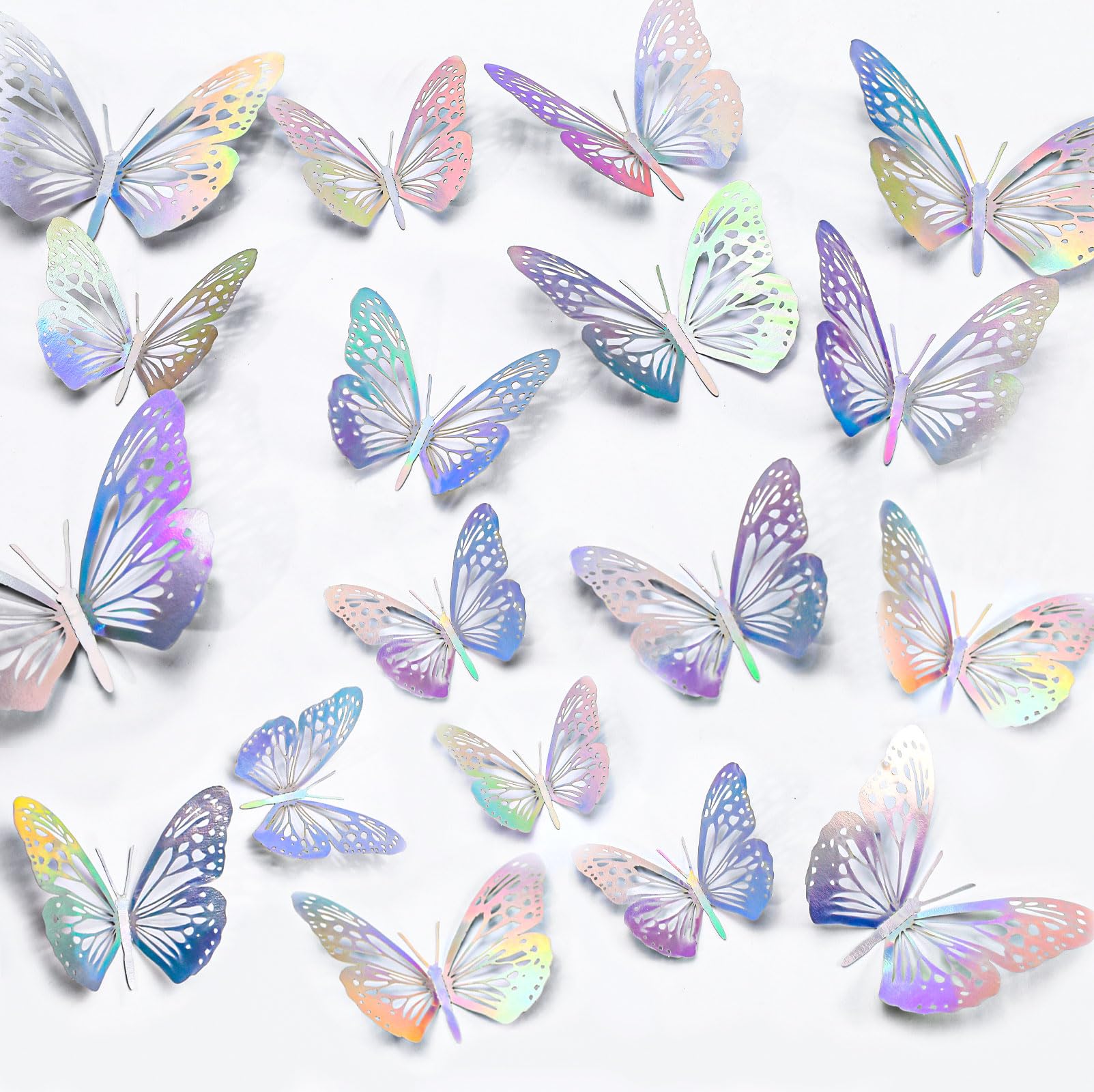 96 Pieces 3D Hollow Butterfly Wall Stickers, Colorful Butterfly Wall Decor, Butterfly Decorations for Party, Removable Butterfly Wall Sticker