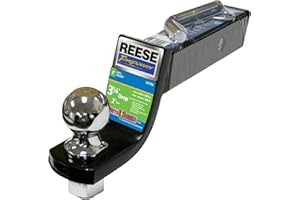 REESE Towpower 21556 Trailer Hitch Drawbar and Ball Hitch Towing Kit, Fits Square 2 Inch Hitch Receiver, 3.25 Inch Drop, 5,000 lbs. Capacity, Includes 2 Inch Trailer Ball and Hitch Pin & Clip