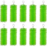 RINOO 10 Packs Fish Pond Filter Brushes Set for Koi Pond Fish Tank Aquarium Water Garden Pond Skimmer Filter Cleaning Brush 12 Inch by 4.7 Inch (Green)
