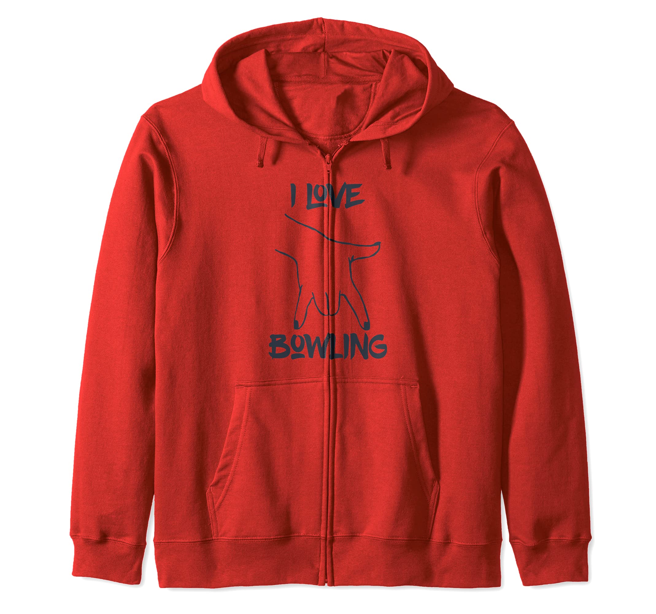 I Love Bowling, hand position like bowling, bowling grip Zip Hoodie