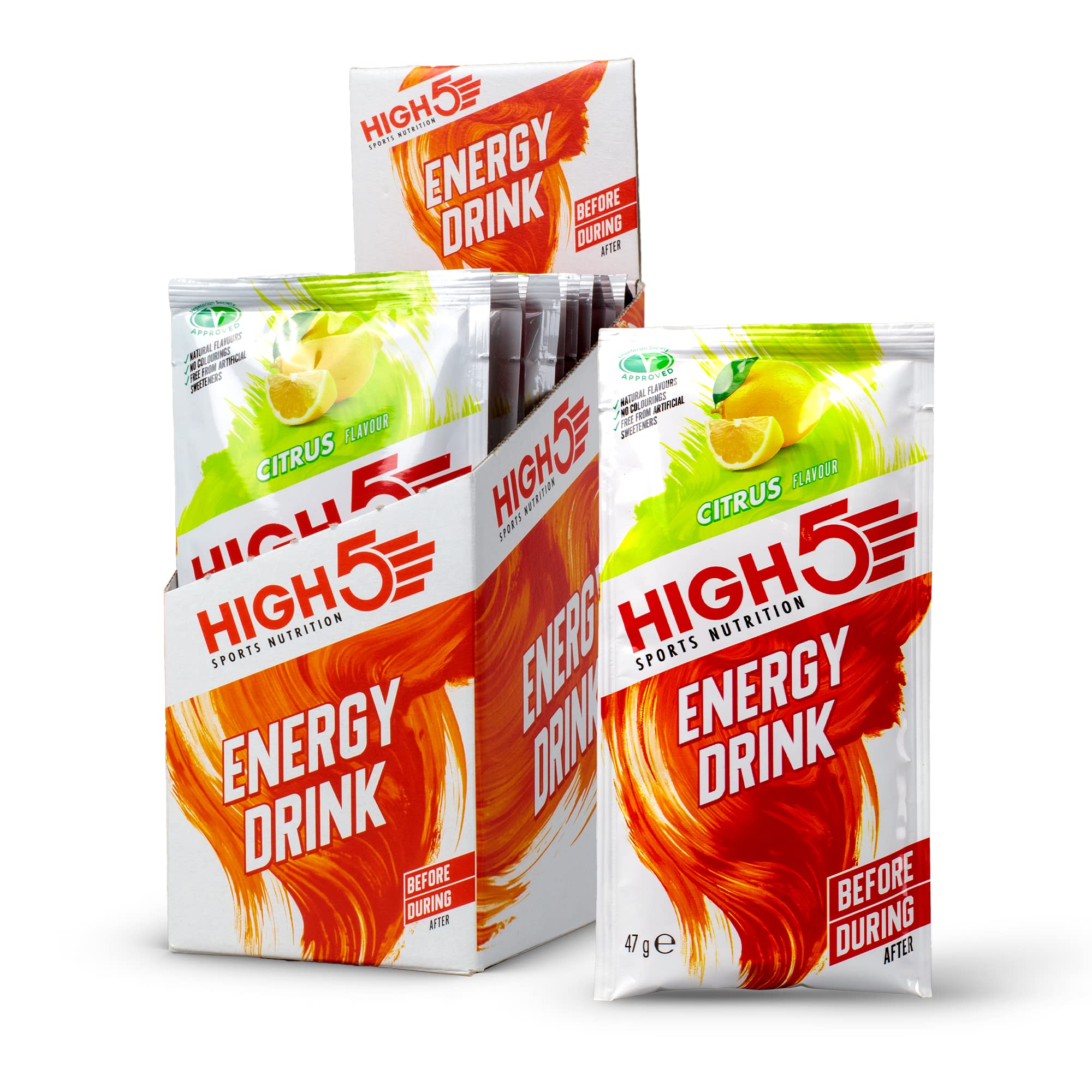 HIGH5 Energy Hydration Drink Refreshing Mix of Carbohydrates and Electrolytes (Citrus, 12 x 47g)