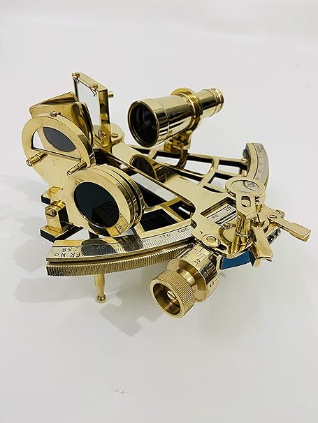 Amazon Com 9 Brass Sextant By Malla Navigational Sextant Real Sextant Sextant Working Sextant Original Antique Marine Sextant Vintage Functional Astrolabe Sextant Gift Nautical Decor Gps Navigation