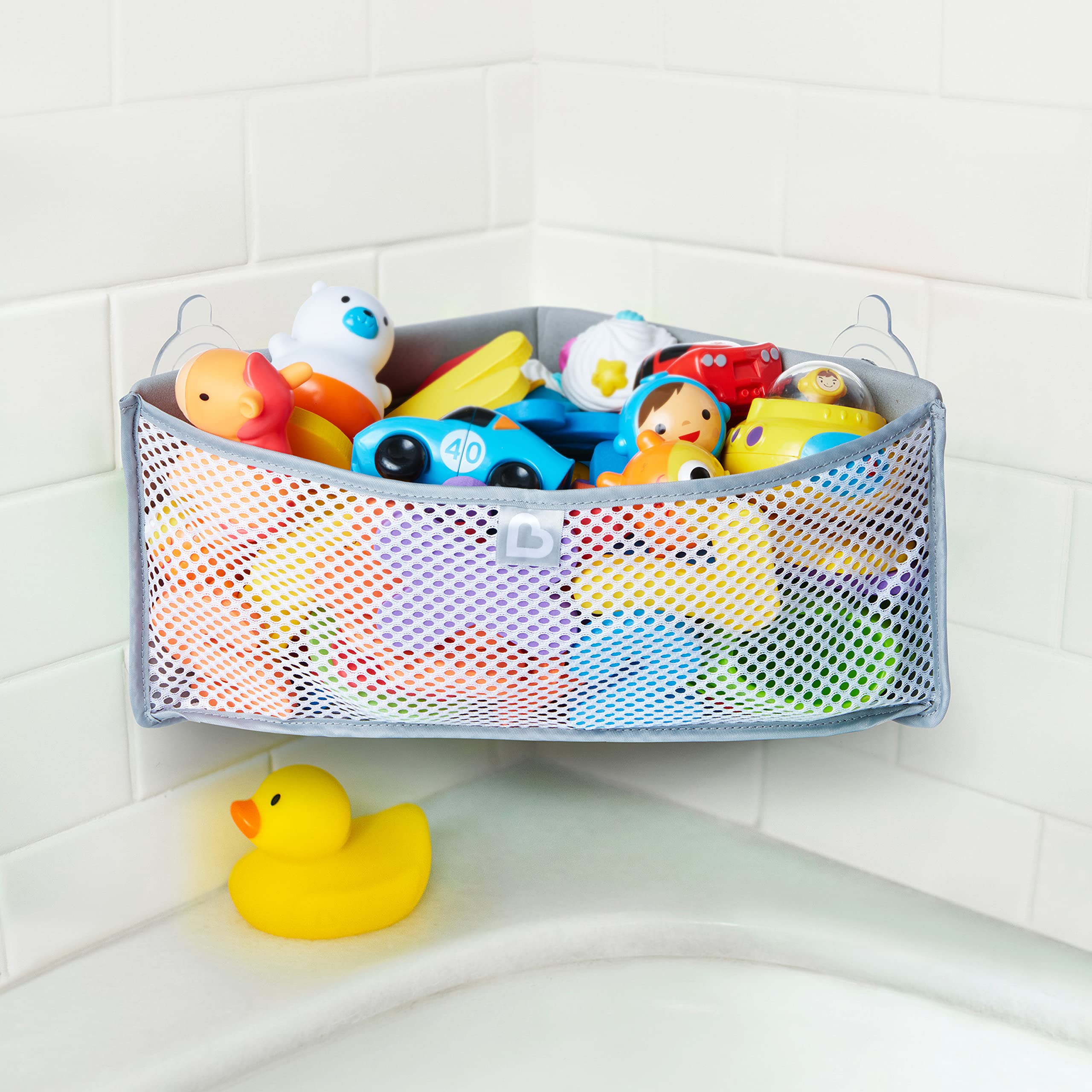Munchkin High 'n Dry? Corner Bath Toy Organizer and Storage, Grey