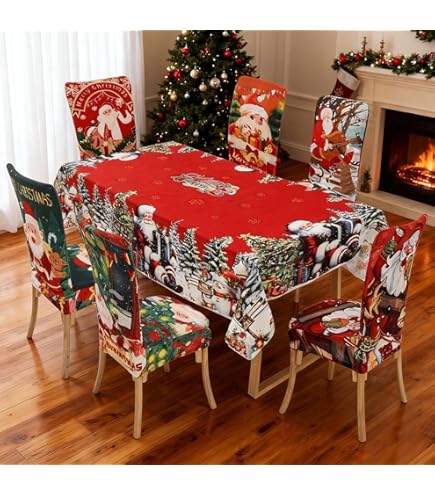 Mantel De Comedor De Navidad Impermeable, Regalos De Navidad, Funda Para Silla De Comedor, Decoración De Ma De Navidad, Tela Para Fita En Casa, 1 Ud. - AliExprs 15