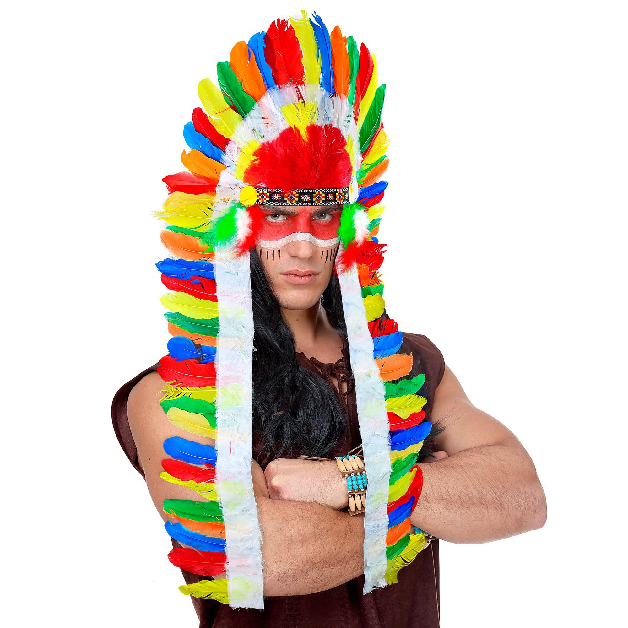 Indian Headdress 160cm Accessory for Wild West Cowboy Fancy Dress