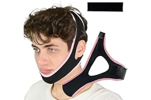 INCANDESCO Anti Snoring Chin Strap, Chin Strap for Sleeping, Premium Airflow Jaw Strap, Stop Snoring Chin Strap, Snoring Solution for Men and Women, Breathable Chin Strap with Adjustable Velcro (Pink)