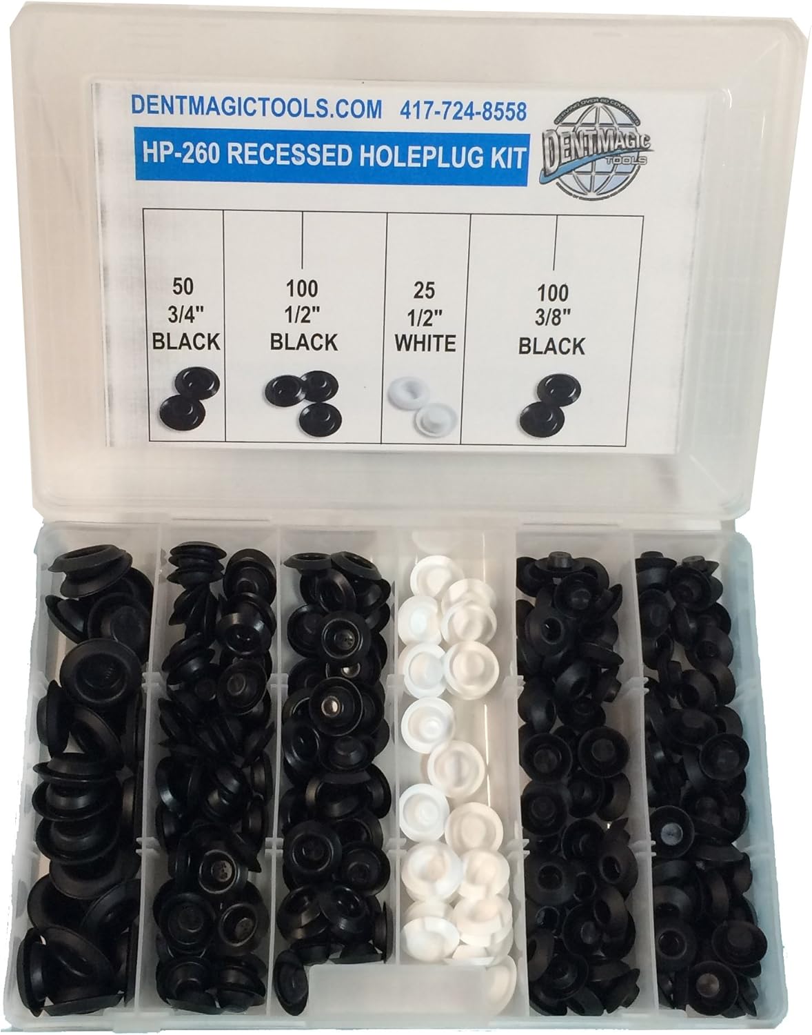 HP260 Recessed Hole plug Kit 250 Pieces Fits 3/8" 3/4