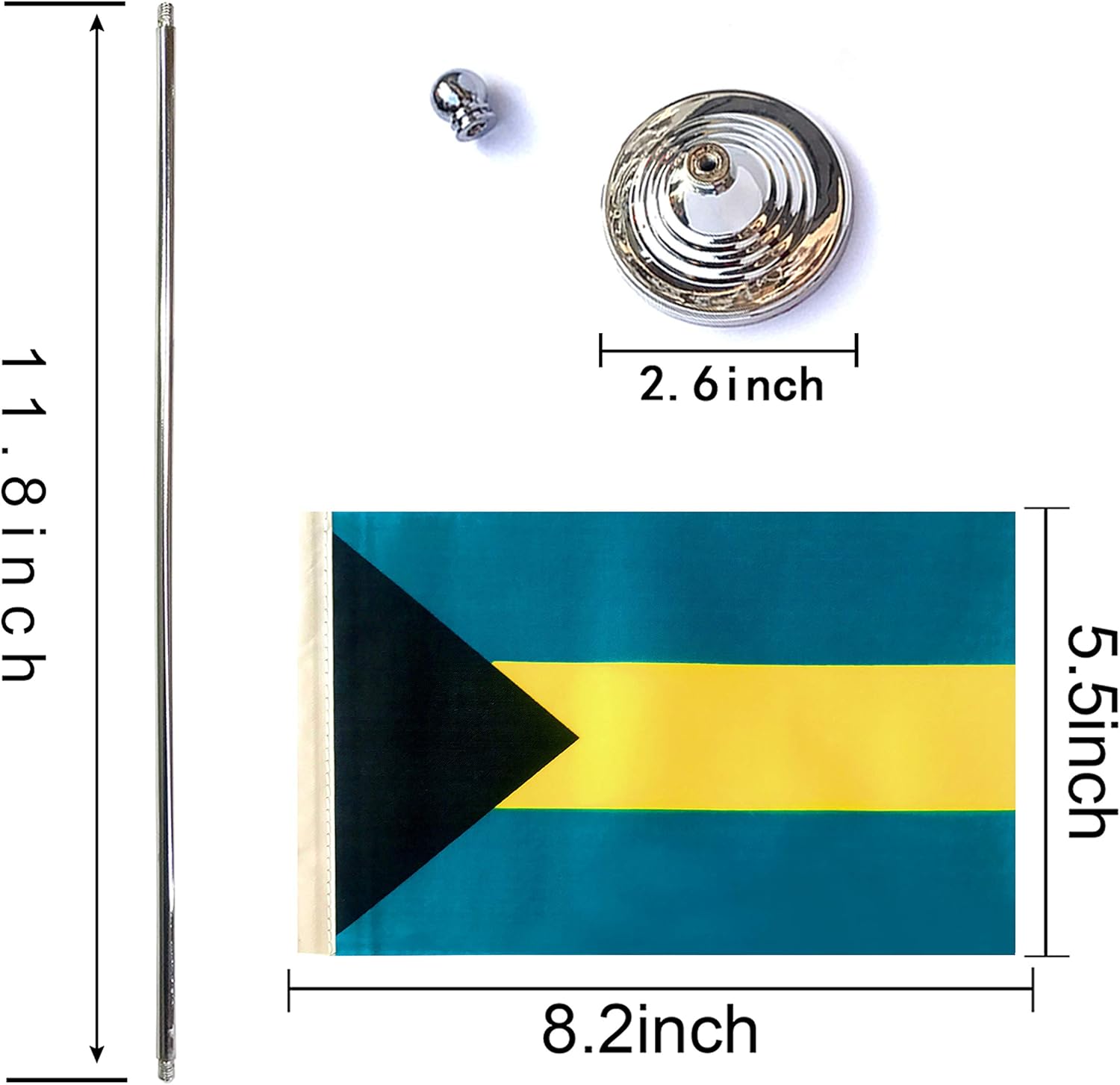 WEITBF Bahamas Desk Flag Small Mini Bahamian Office Table Flag with Stand Base,Bahamian Themed Party Decorations Celebration Event,2 Pack: Garden & Outdoor