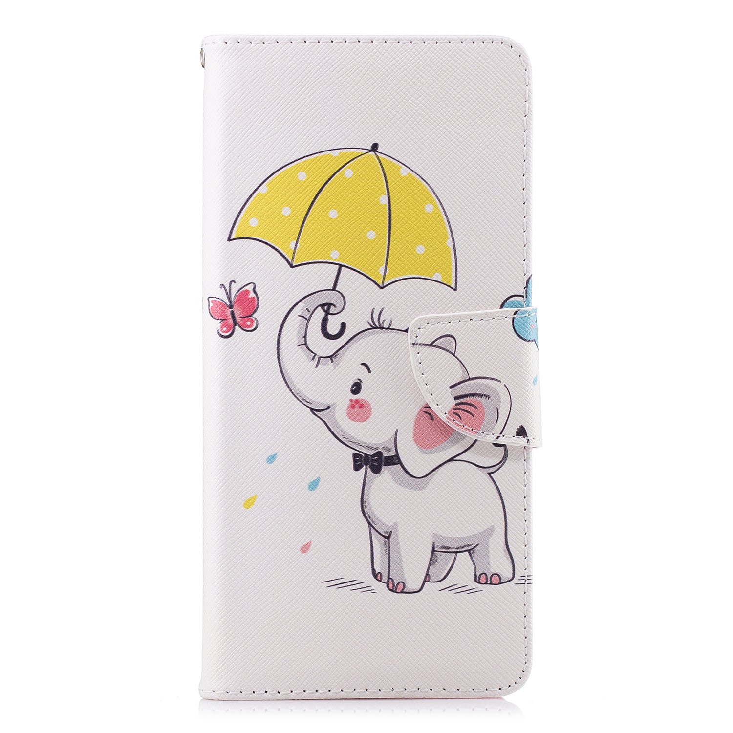A21s Samsung Phone Case, Flip Wallet Case for Samsung Galaxy A21s with Magnetic Stand Card Holder Money Pouch Folio Soft TPU Bumper Protective Leather Flip Shockproof Cover, Cute Elephant
