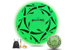 MILACHIC Soccer Ball, Glow in The Dark Soccer Ball Size 3/4/ 5 with Pump, Glowing Luminious Soccer Balls Gifts for Teens, Youth, Men, Women Indoor-Outdoor Soccer Training