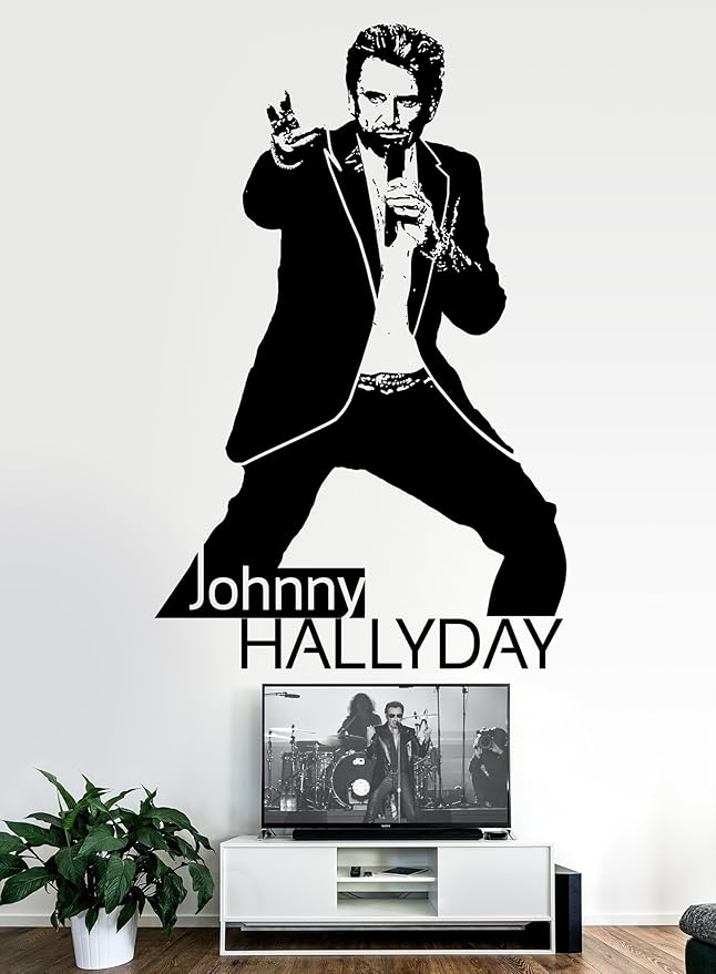 Sticker autocollant mural Johnny Hallyday (40x60 cm): Amazon.fr: Bricolage
