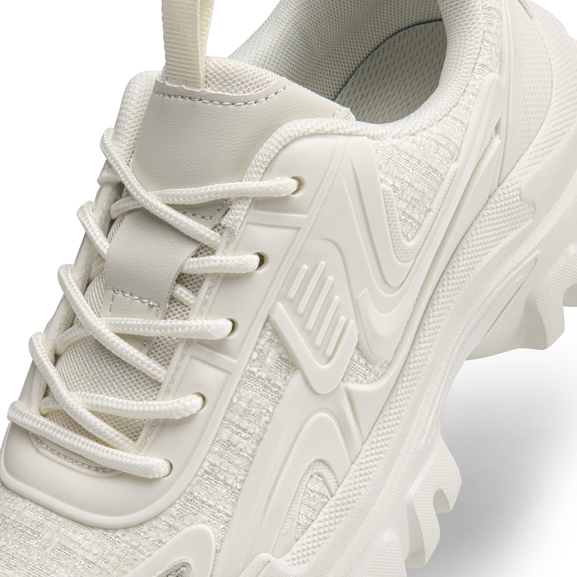 DREAM PAIRS Women's Platform Chunky Fashion Sneakers Y2K Maeve Lace-Up Comfortable Sneakers Casual Walking Shoes.,Size 7.5,White,SDFN2419W - Image 2