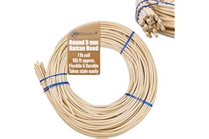 UNIQANTIQ HARDWARE SUPPLY 5 mm Round Reed #8 | 1 Pound Coil | Rattan Reed for Basket Weaving and Wicker Furniture Making | Basketry and Repair Supplies | UA-500RR