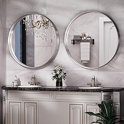 Hasipu 38 Inch Wall Mirror for Bathroom, Round