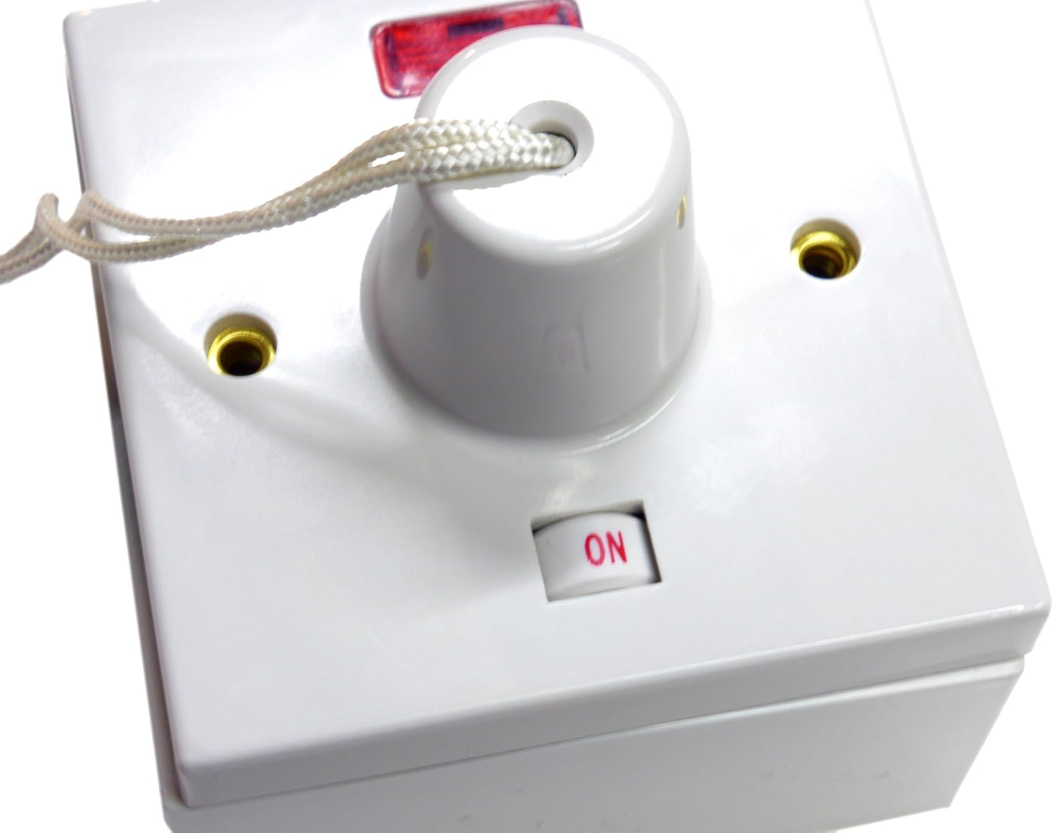 S-LINE 45 Amp Shower Switch Ceiling Pull Cord Comes with 44mm Surface Backbox - Double Pole, White - Image 4
