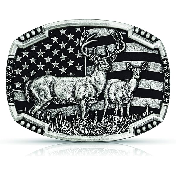 Vintage Carpenter Belt Buckle - Western Star Design With Enamel Finish, 3.54x2.52 Inches