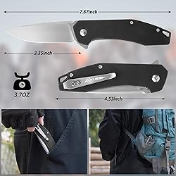 FLISSA Pocket Knife, Folding Tactical Knife with