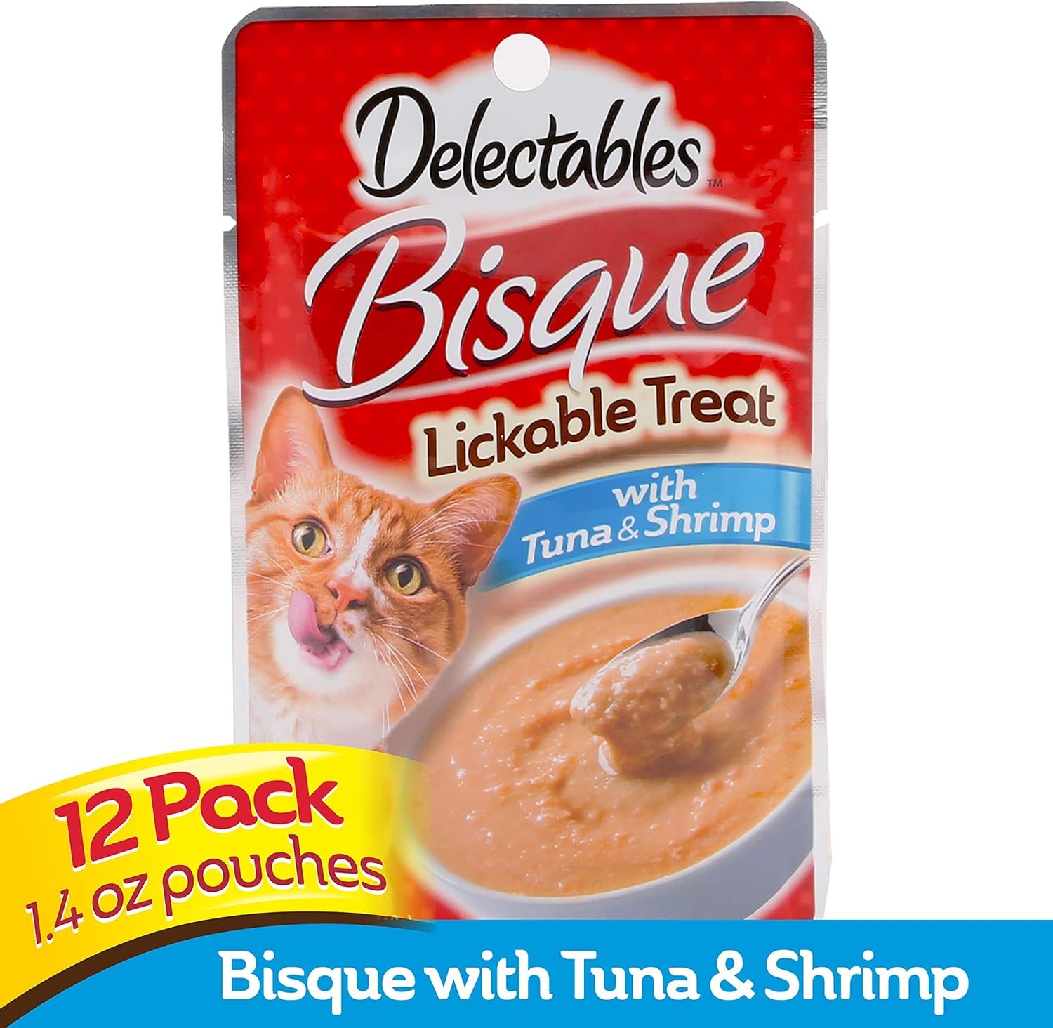 Delectables Bisque Lickable Wet Cat Treats - Tuna & Shrimp - 12 Pack : Pet Supplies