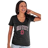 Blue 84 NCAA Womens Tri-Blend T-Shirt Vintage Arch Over Secondary Color