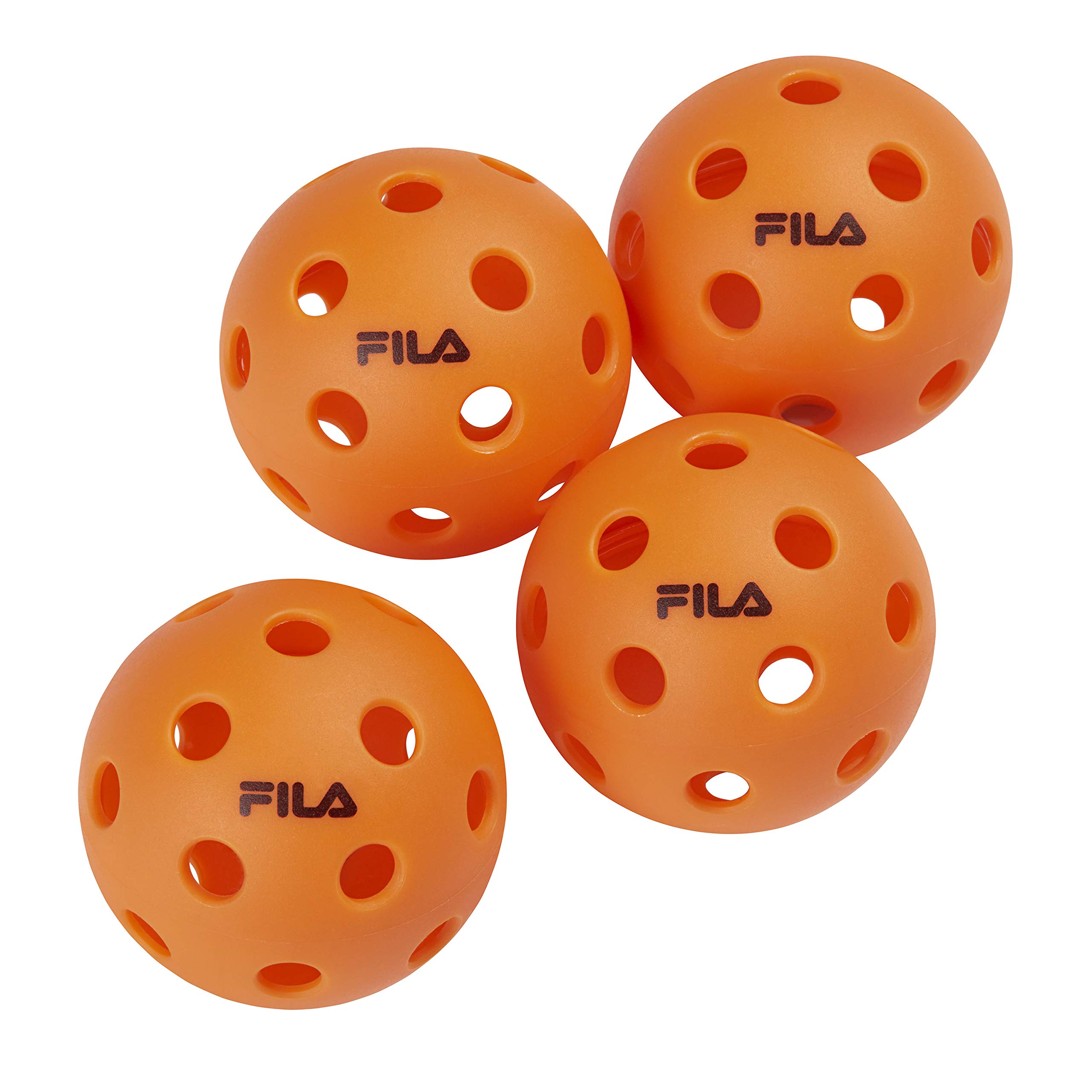 Photo 1 of FILA Accessories Indoor Pickleball Balls - Official Indoor Pickleballs, Regulation Size with 26 Holes (Orange), Pack of 4
