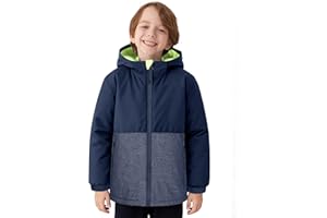 PAMLULU Boys Winter Coats Waterproof Breathable Snowboarding Ski Jackets Fleece Lined Hooded Rain Coat for Kids