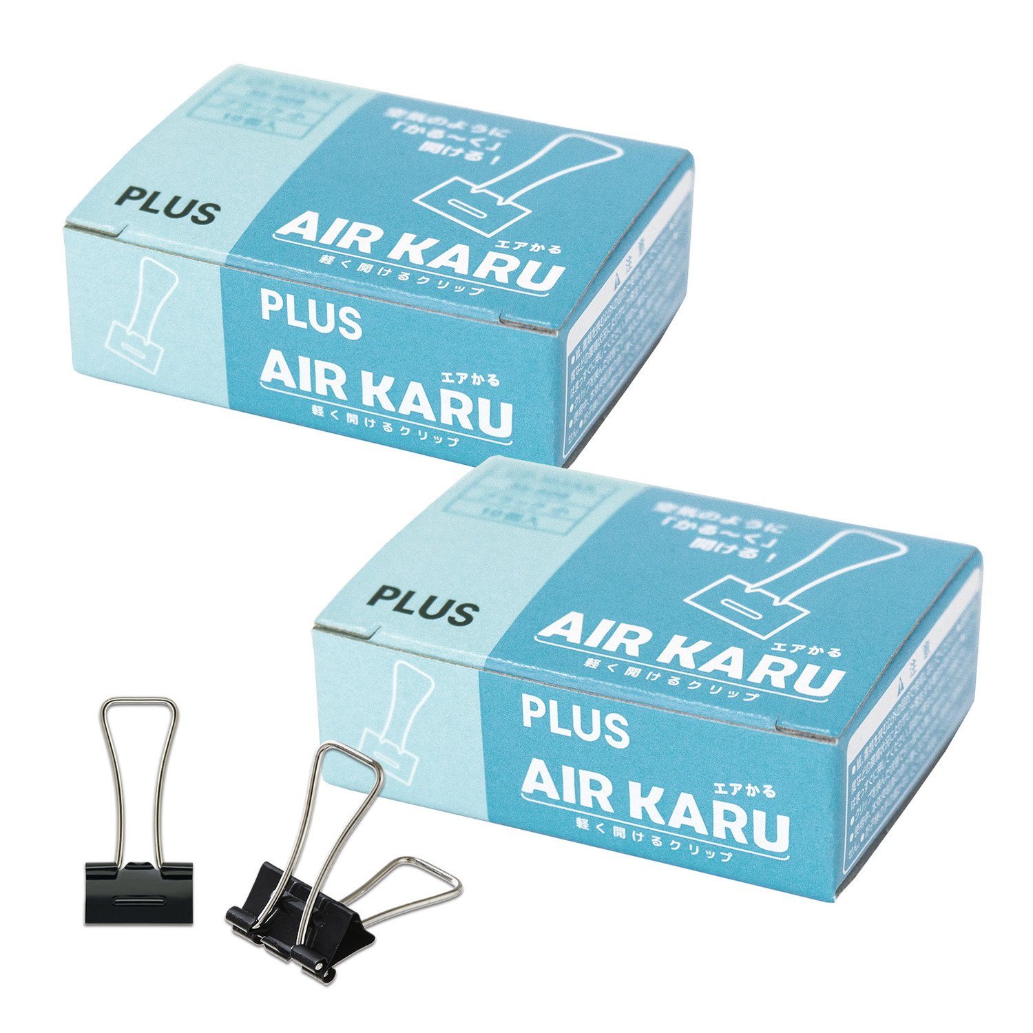 PLUS(プラス) ダブルクリップ エアかる 小 ブラック 20個 (10個入×2箱) 35-508×2 の商品画像