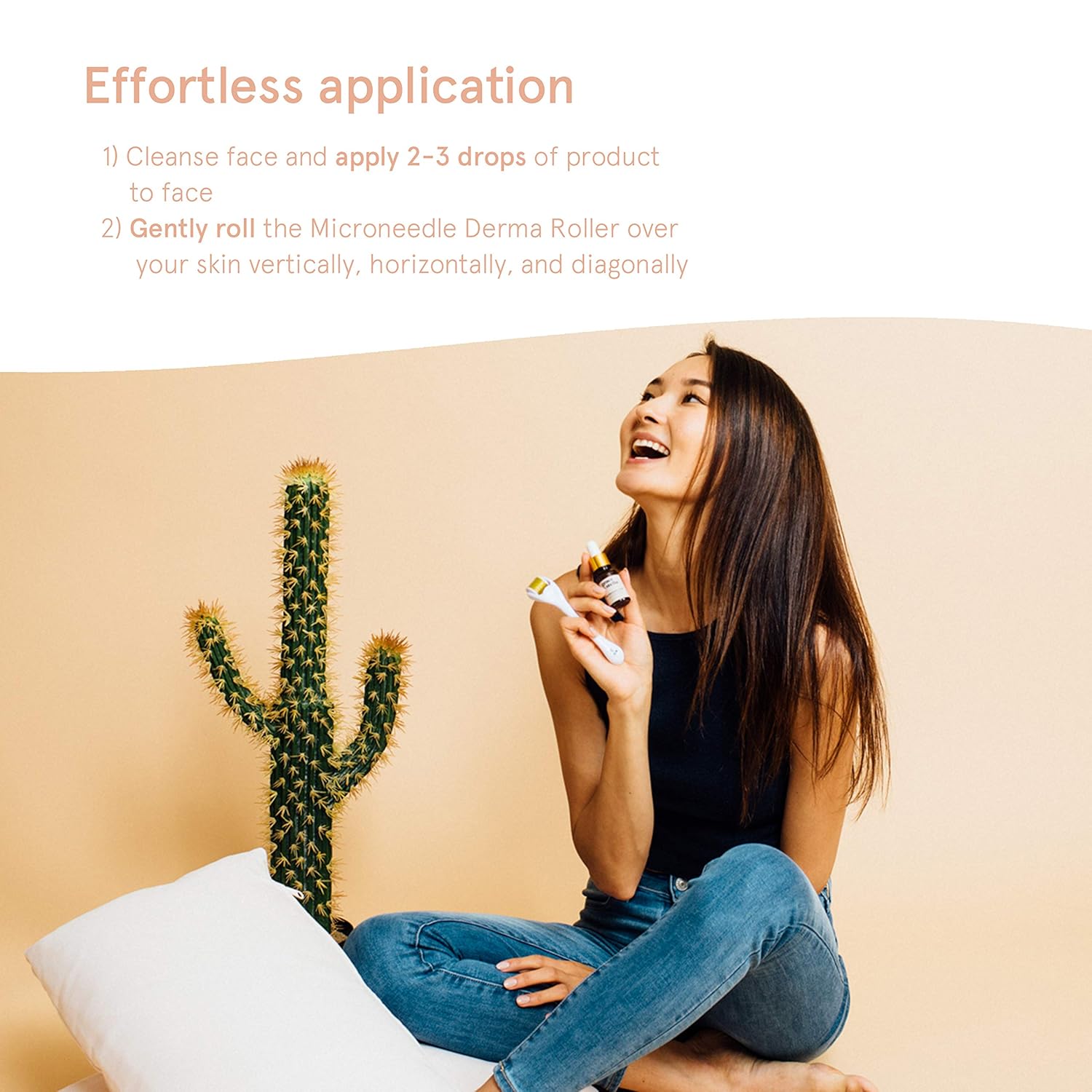 Microneedle Roller Set for Face with Hyaluronic Acid Serum | Derma Needle Facial Roller Set Microdermabrasion Roller: Beauty