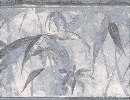 Norwall Wallpaper Border Tropical Plants Distressed Grey Wall Border Retro Design Prepasted Roll 15 Ft X 7 In 7 By 5 Yards Amazon Co Uk Kitchen Home