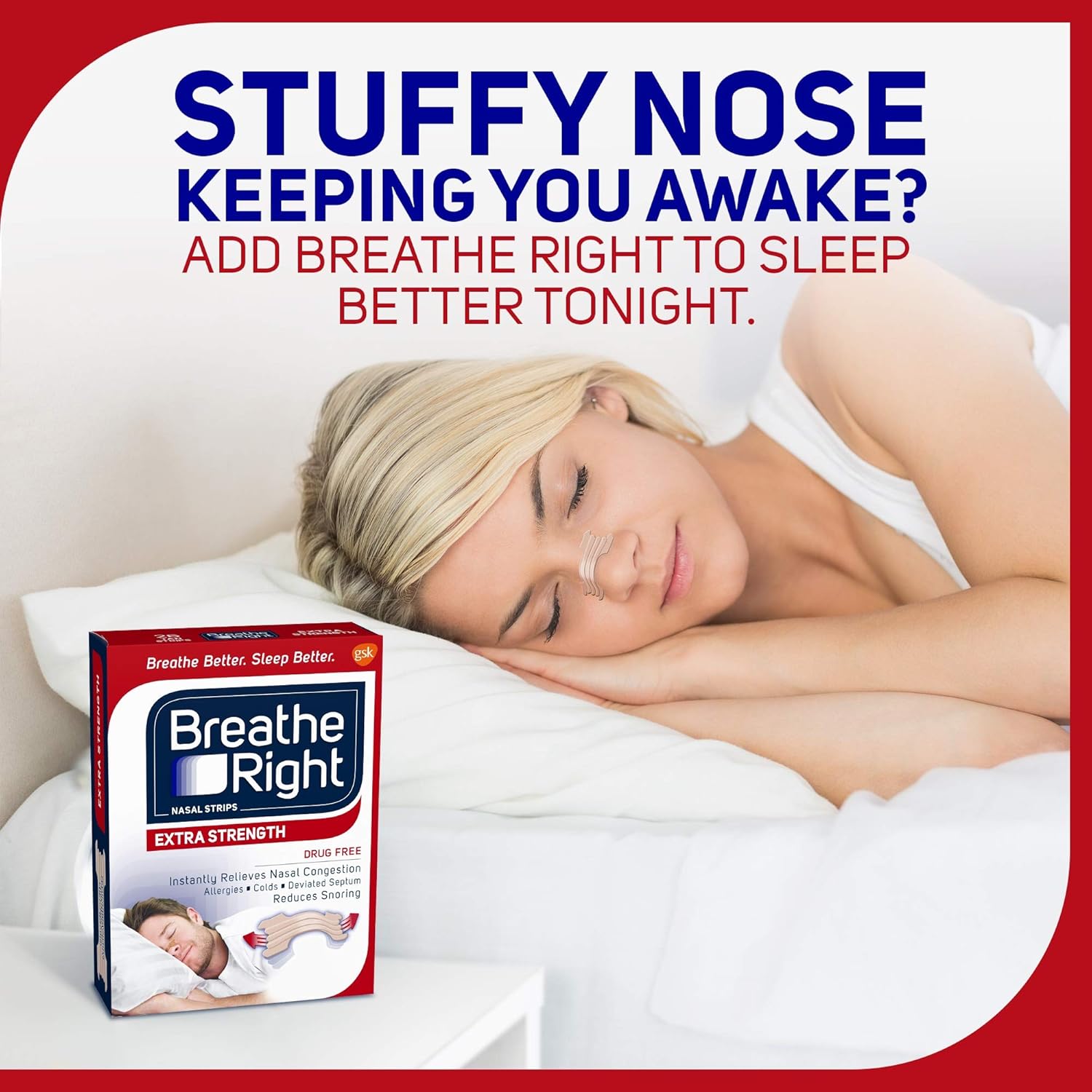 Breathe Right Extra Tan Drug-Free Nasal Strips for Nasal Congestion Relief, 44 count: Health & Personal Care