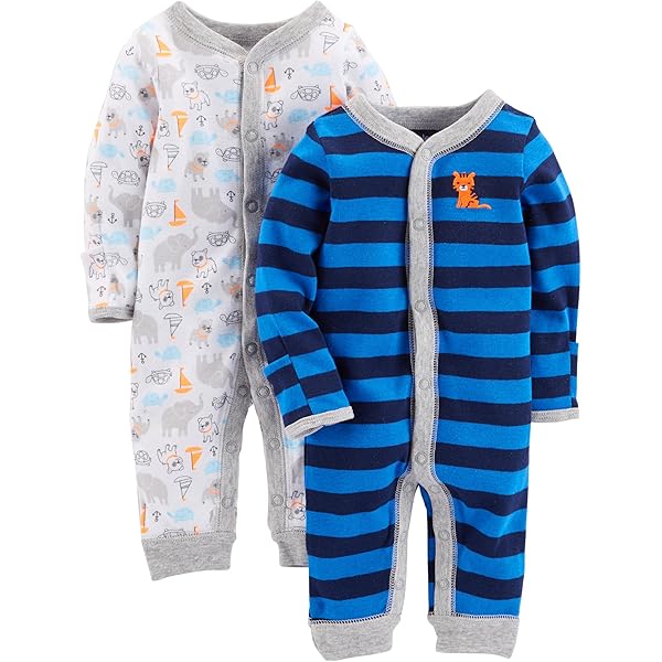 Kissy Kissy Basic Footie – Strampler Aus 100% Pima-Baumwolle, Maschinenwaschbar, In Weiß-Blau, Made In Peru