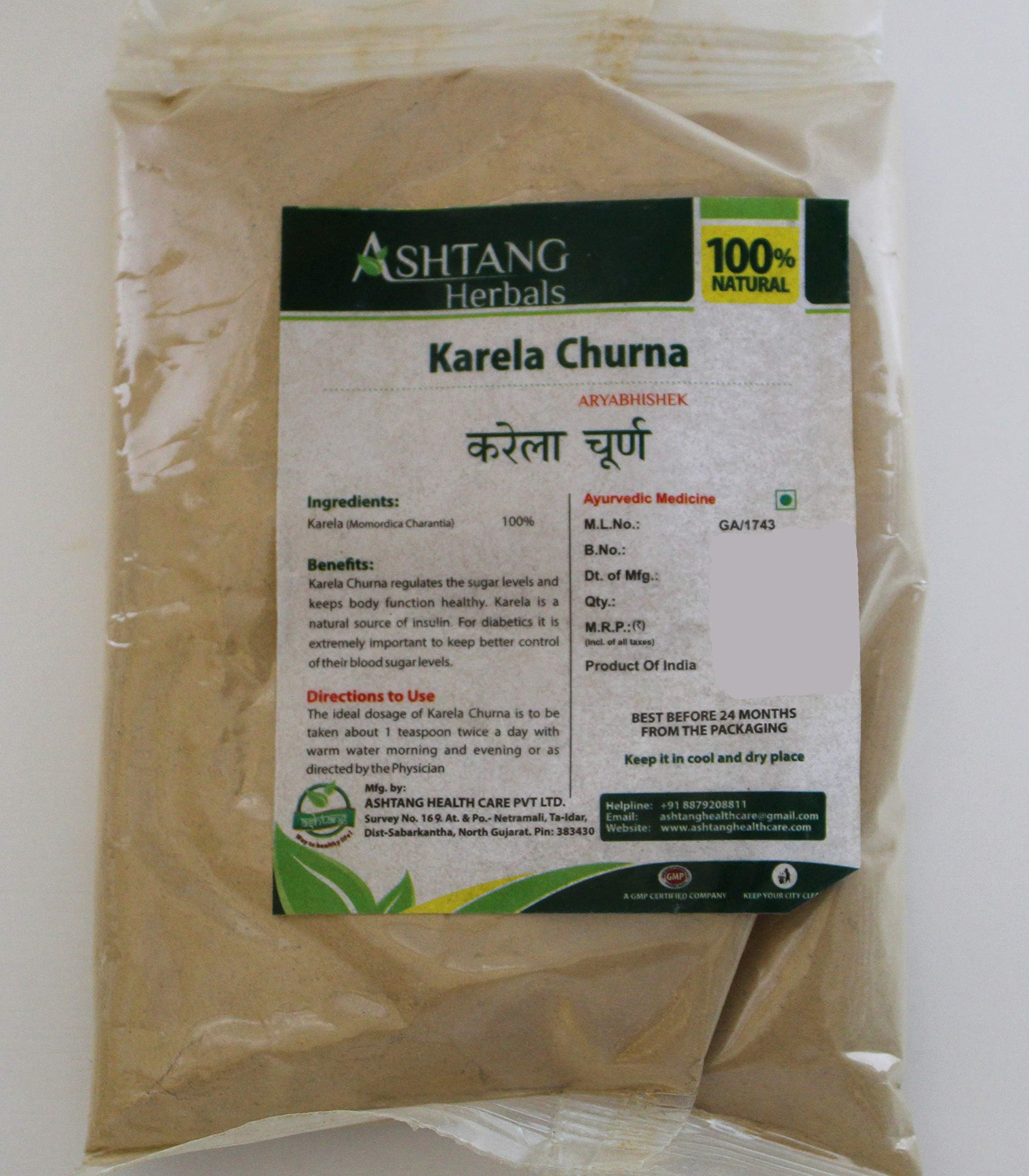 Ashtang Herbals 100 G Karela Momordica Charantia Churna Powder 100% Pure and Natural Quality Indian Herbs (1 X 100 Gm)