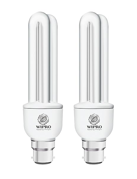 Wipro Duo 2U 15-Watt B22 Base CFL (Cool Day Light), Pack of 2