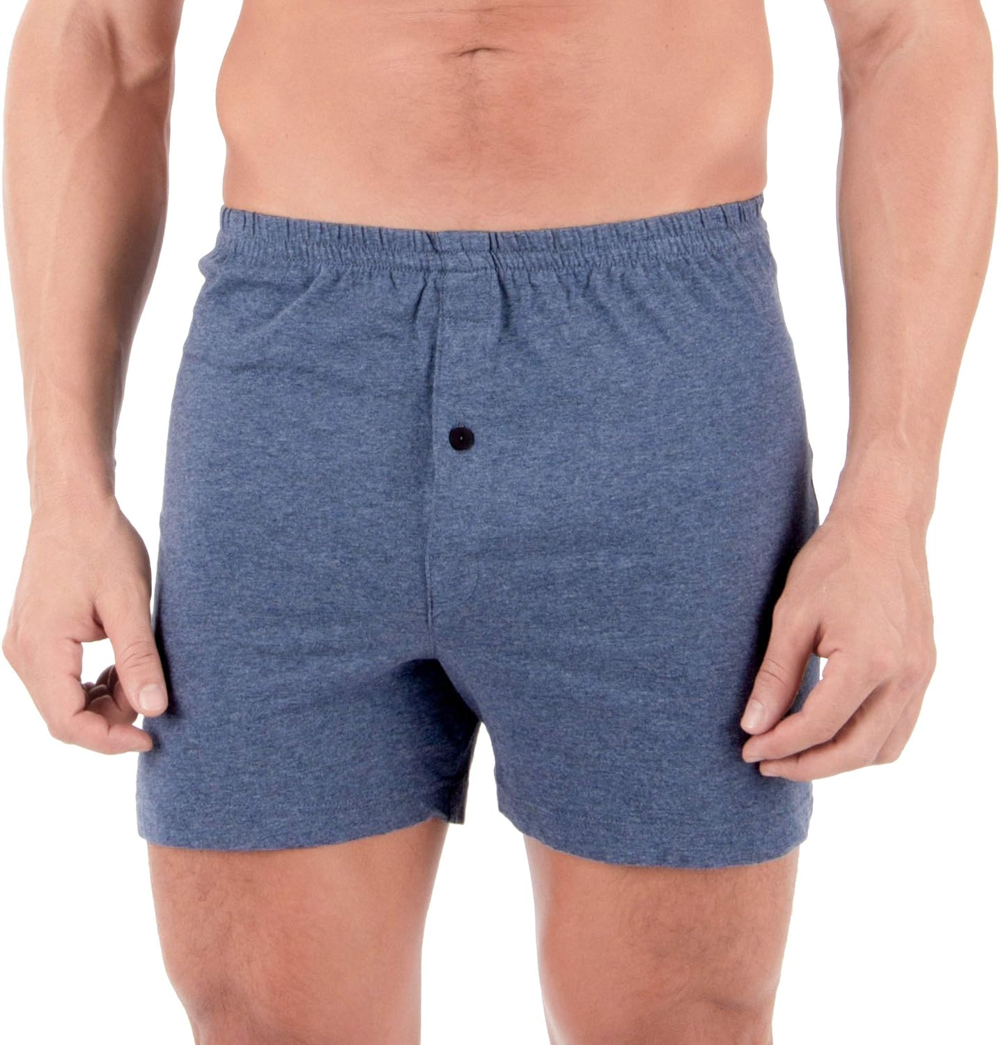 Cottonique Men's Elasticized Loose Boxer Shorts Made from 100 Organic Cotton (Melange Grey) at