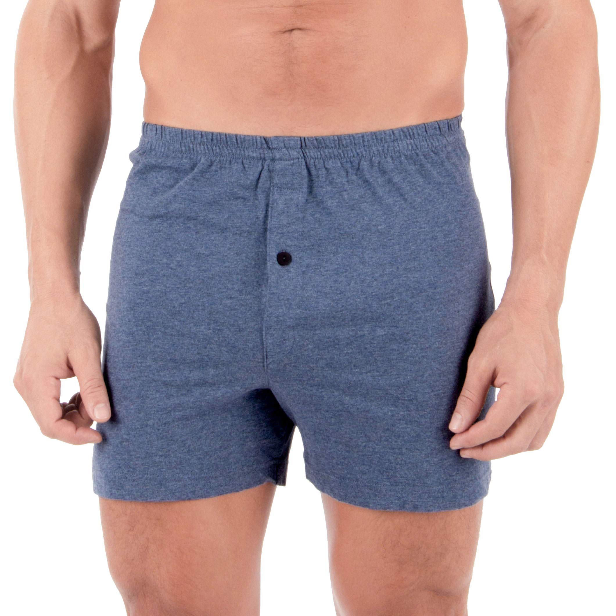 CottoniqueMen's Elasticized Loose Boxer Shorts made from 100% Organic Cotton (Melange Grey)
