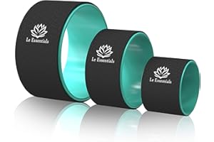 WXAUTK Le Essentials Yoga Wheel Set - Strongest & Most Comfortable Dharma Yoga Prop Wheel - 3 Pack for Back Pain and Stretching (13, 10, 6 inch) - Yoga Dharma Wheel Set (Blue)