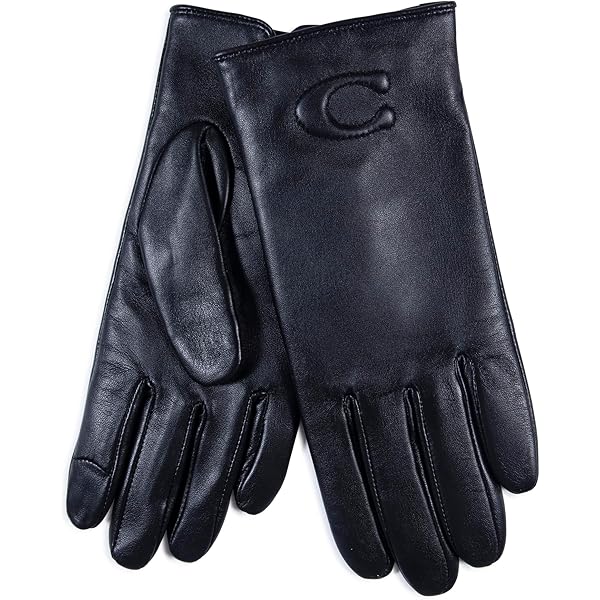 COACH Tech Glove ブラック　革　手袋 COACH® | Restored Sculpted Signature Gathered Leather Tech Gloves