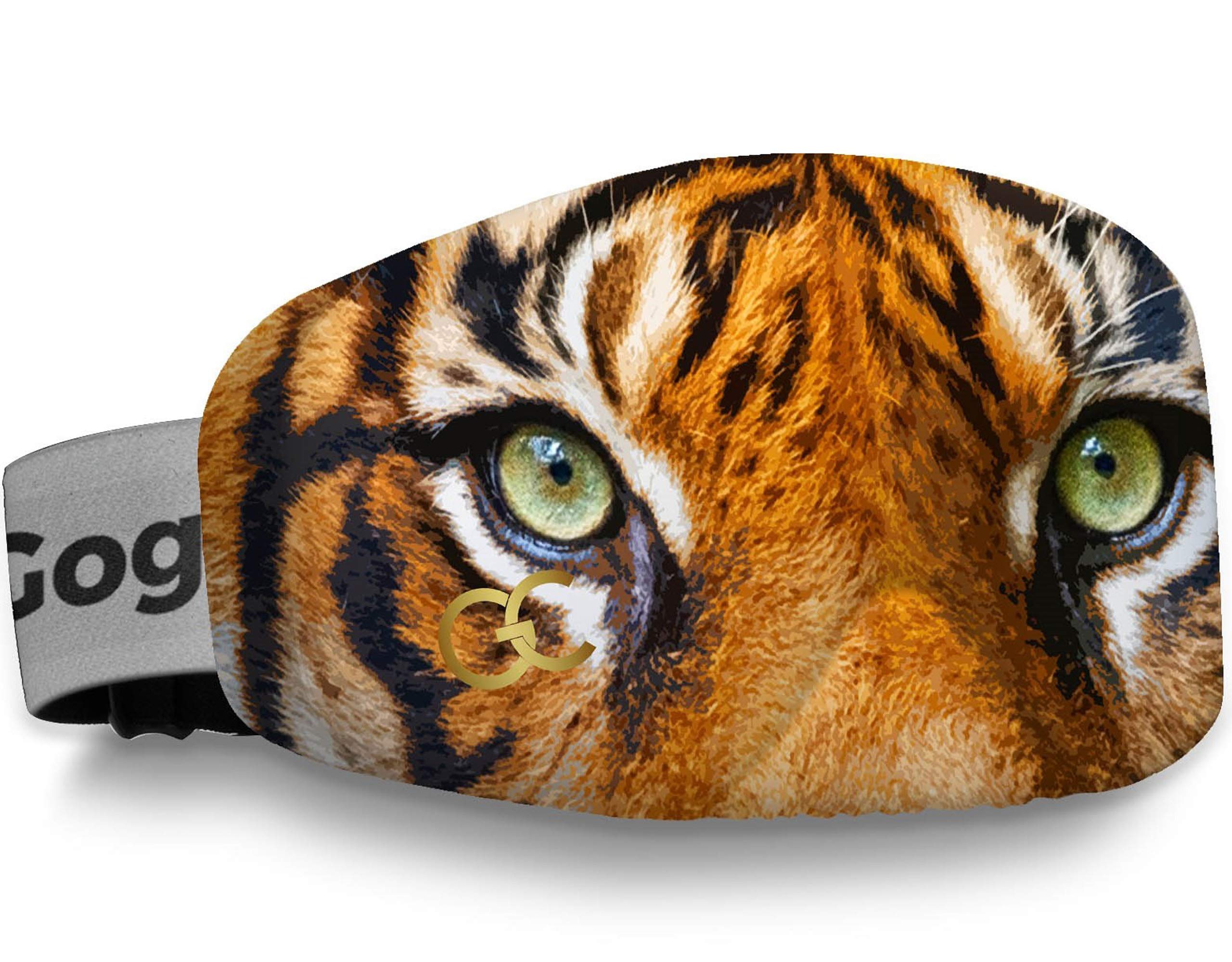 GogglesCover Ski Goggles Protective Cover, Protective Goggle Cover Portable, Ski Goggle Cover Sleeve Anti-Scratch, Ski Goggles Accessories, Ski Equipment, Tiger Design