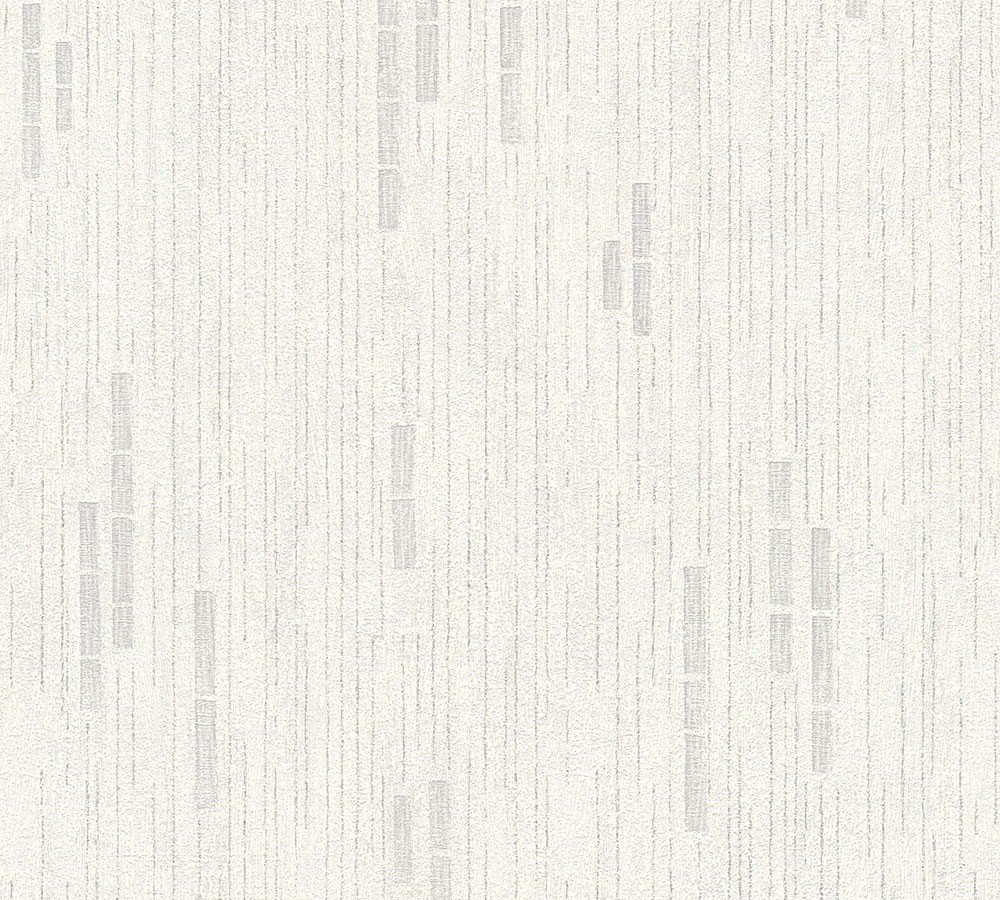 A.S. Création Essentials 318502 31850-2 Non-Woven Wallpaper with Glitter 10.05 m x 0.53 m Grey Metallic White Made in Germany