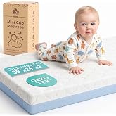 DeerFable Pack and Play Mattress, Dual Sided Memory Foam 38x26x3 Inch, Blue | Pack n Play Mattress 3 Inch Thick, 4 in 1 Breathable Mini Crib Mattress, Portable Mattress 38x26x3, Playard Playpen Mattress