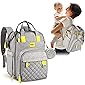 Diaper Bag Backpack for Baby - Multifunction Large Waterproof MILYFER Baby Bag for Boy and Girl, with Changing Pad, Grey
