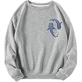 MakeMeChic Women's Plus Size Sweatshirt Graphic Print Crew Neck Long Sleeve Fall Retro Pullover Top
