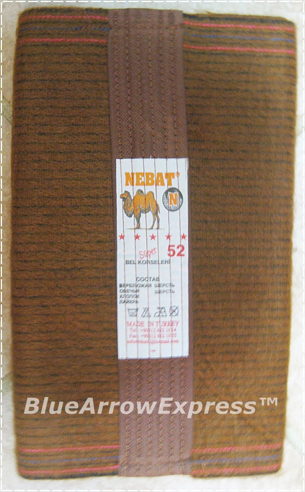 BlueArrowExpress™ Warming/Supporting Camel's Back Belt - Sciatica, Osteohondrosis,Spine Injury & More (Medium)